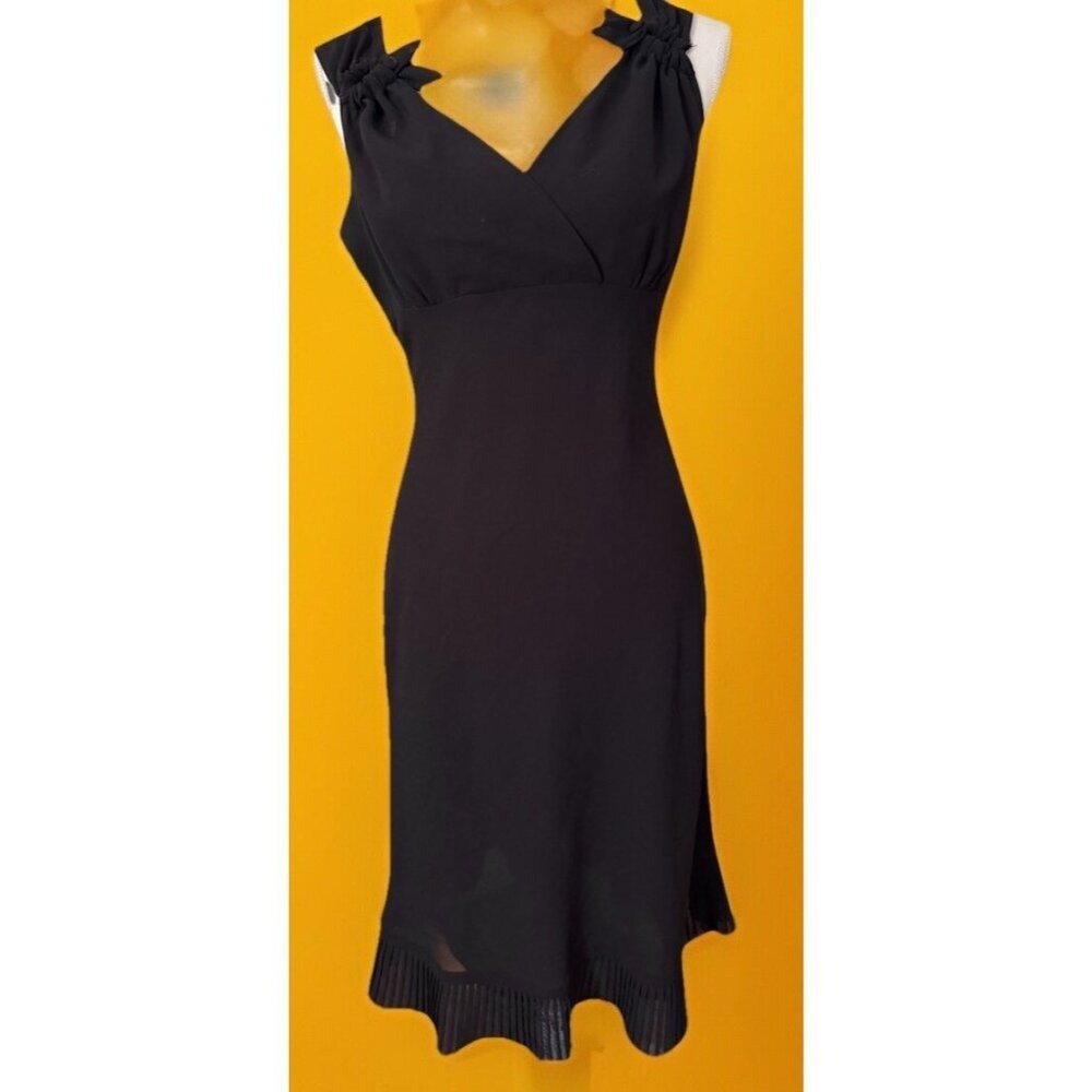 Citrine Dress Black Evening Dress SZ 8 Lined Career Professional Women's Ruffle